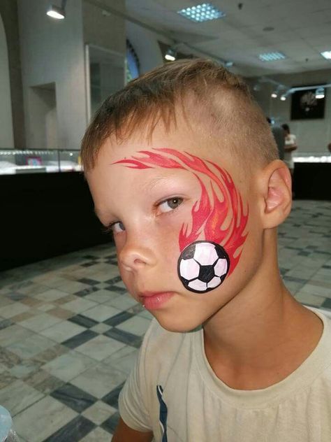 Soccer Face Painting Ideas, Face Paint Inspiration, Basic Face Painting Designs, Basic Face Painting For Kids, Childrens Face Paint Ideas, Bingo Face Paint, Face Painting For Boys Easy, Summer Face Painting Ideas For Kids, Face Painting Ideas For Teens