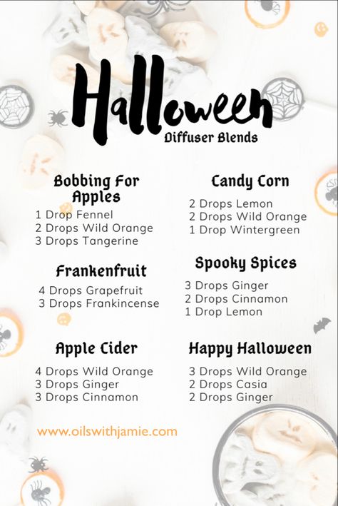 Halloween Essential Oil Diy, Myrrh Essential Oil Blends, November Diffuser Blends, Halloween Diffuser Blends, Halloween Diffuser, Diffuser Cleaning, Diffuser Scents, Goat Soap, Scentsy Oils