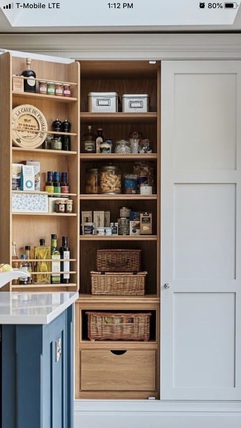 English Larder, Galley Kitchen Larder, Galley Kitchen Pantry, Double Door Larder, Plain English Kitchen Pantry, Wren Kitchen Larder Cupboard, Larder Unit, Kitchen Pantry Design, Kitchen Pantry Cabinets