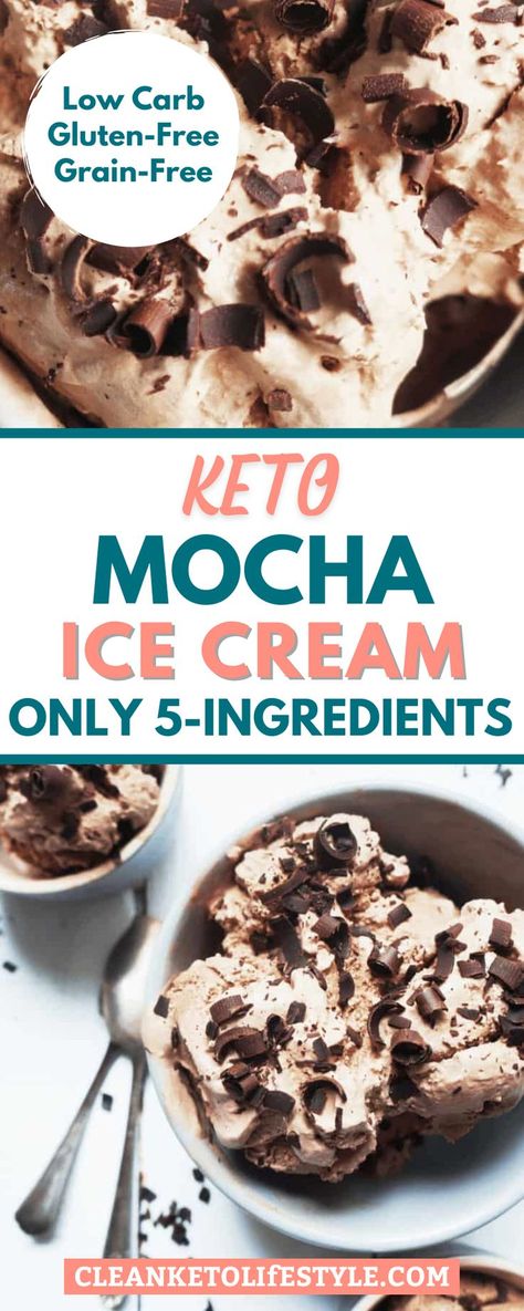 This 5 Ingredient Keto Mocha Ice Cream is a perfect summer time treat. The mocha flavor combined with chocolate and vanilla is out of this world! This ice cream is also keto, low-carb, grain-free, and gluten-free. Our Keto Mocha Ice Cream and it is absolutely fabulous! Intense coffee and chocolate flavors combine for one decadently delicious treat! Keto Mocha, Mocha Ice Cream, Lchf Dessert, In My 30s, Apple Pie Recipe Easy, Low Carb Ice Cream, Postre Keto, Sugar Free Cookies, Keto Ice Cream