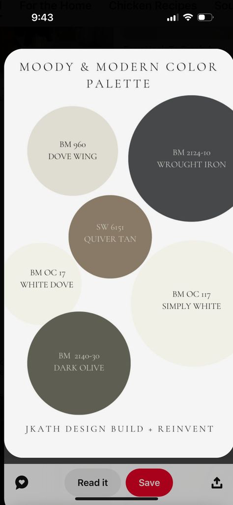 Tricorn Black Color Palette, Kitchen Rehab, Dove Wing, Tricorn Black, Black Color Palette, Interior Colors, Modern Color Palette, White Dove, Simply White