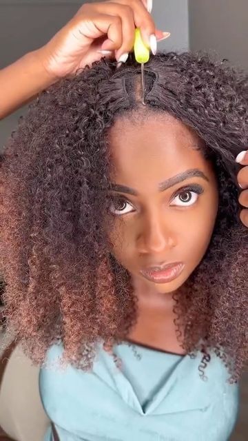 Curly Glue In Weave, V Part Wig Hairstyles, V Wig, Curly V Part Wig, Curly Vpart Wig, V Part Wig, Crochet V Part Wig, Wig Glue Lace, Best Crochet Hair Waba Hair & Beauty