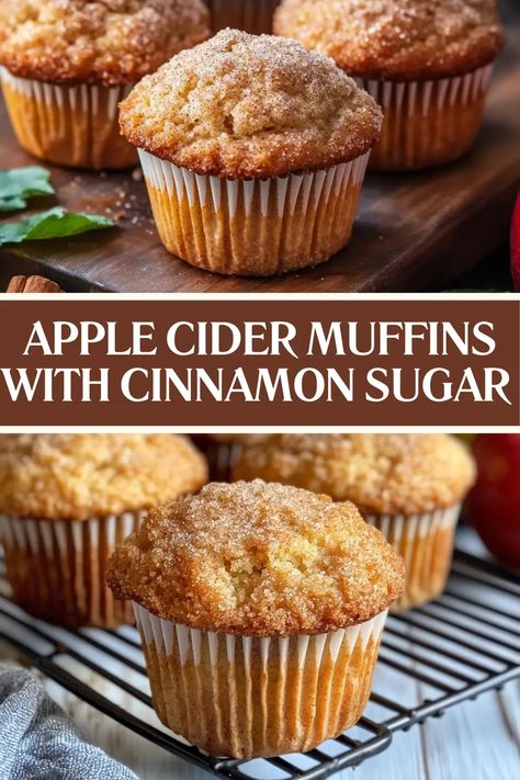 These apple cider muffins are packed with the flavors of fall! Moist, tender, and topped with a cinnamon sugar crunch, they’re the perfect snack or breakfast treat. Try this simple and delicious recipe today, and don’t forget to save it for later! Apple Cider Mini Muffins, Cinnamon Crunch Muffins, Cider Muffins, Apple Cider Muffins, Baked Breakfast, Shoe Patterns, Baked Breakfast Recipes, Cinnamon Crunch, Pumpkin Pie Smoothie