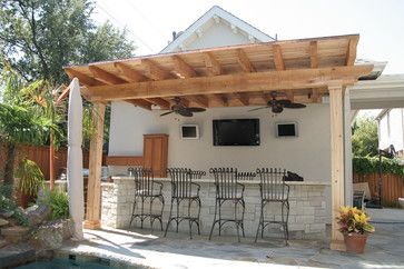 Patio Outdoor Bar Design Ideas, Pictures, Remodel, and Decor - page 3 Covered Patio With Bar, Bar Under Pergola, Covered Patio With Bar Seating, Outside Bar Ideas, Backyard Bars With Roof, Pool Gazebo With Bar, Patio Bar Ideas, Pool Sheds, Louisiana House