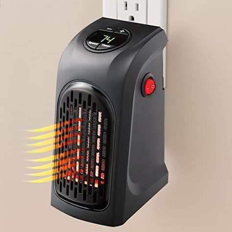 -East To Use: The Handy Heater is made for your convenience. Simply plug in the Handy Heater into any outlet for quick and easy heat instantly! -Digital Temperature Display: The Handy Heater features a digital temperature display where you can adjust to your ideal temperature. It also features a programmable 12-hour timer. Desk Heater, Wall Heater, Garage Bathroom, Portable Walls, Room Heater, Metal Grid, Space Heaters, Heater Fan, Ceramic Heater