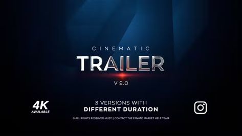 Cinematic Trailer 4K, After Effects Project Files | VideoHive Cinematic Trailer, City Cartoon, Video Mockup, Kid Lifestyle, Movie Trailer, After Effects Projects, Movie Premiere, Video Template, Video Maker