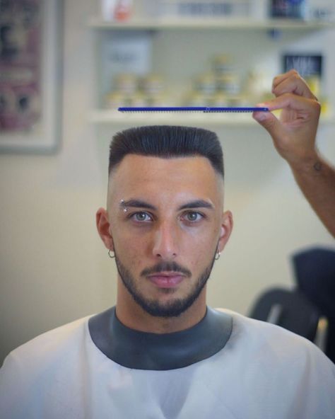 Hair Tattoo Men, Flattop Haircut, Crew Cut Haircut, Flat Top Haircut, Beard Haircut, Tapered Haircut, Summer Haircuts, Beard Hairstyle, Haircuts For Wavy Hair