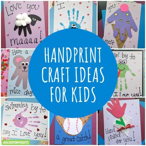 Handprint Card Ideas For Kids To Make Today Handprint Cards, Mustache Cards, Baseball Mitt, Fishing Cards, Craft Ideas For Kids, Summer Craft, Kids Create, Lucky To Have You, Papa Bear