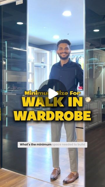 Sourabh Jain | Design Educator on Instagram: "“SAVE” this for your Walk-in Wardrobe ☑️

좁 Single Side Wardrobe: Minimum 7 feet by 5 feet.

📐 L-Shaped Wardrobe: Also starts at 7 feet by 5 feet.

🚪 Parallel Wardrobes: Add 2 feet on each side for the wardrobes, plus a 3-foot walkway in between. Total at least 7 feet by 7 feet.

[ walk-in wardrobe, wardrobe design, interior design, home interiors, HoumeIndia ]" Wardrobe Design Interior, L Shape Wardrobe Design, Walk In Closet Design, Walk In Wardrobe, Wardrobe Design, Closet Designs, Closet Design, Home Interiors, Walk In Closet