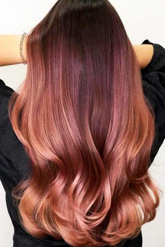 Rose Hair Color, Rose Gold Hair Color, Gold Hair Color, Brown Ombre Hair Color, Best Ombre Hair, Gold Hair Colors, Hair Color Rose Gold, Brown Ombre Hair, Look Rose