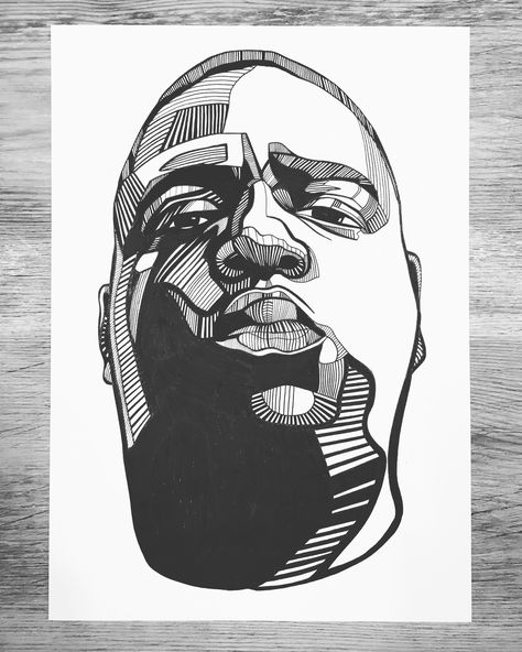 Notorious BIG line art. #notoriousbig #biggie #blackandwhite #portrait #sketch #blackfoxclub Notorious Big Drawing, Biggie Drawing, Notorious Big Tattoo, Biggie Art, Notorious Big Art, Biggie Smalls Art, Tupac Art, Hip Hop Artwork, Cartoon Character Tattoos