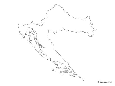 Outline Map of Croatia Croatia Tattoo Ideas, Croatia Tattoo, Outline Of Italy Tattoo, Croatia Doodle, Croatia Symbols, Karnataka Map Outline, Map Of Croatia, Croatia Map Illustration, Croatia Map