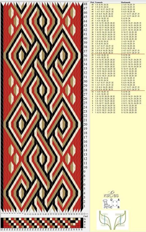 Card Weaving Patterns, Inkle Weaving Patterns, Tablet Weaving Patterns, Finger Weaving, Inkle Weaving, Inkle Loom, Card Weaving, Viking Clothing, Crochet Weaves