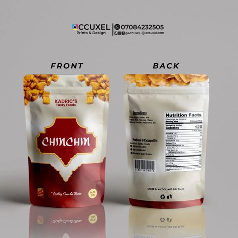 Custom ChinChin Snacks Packaging Pouch Design Let your customers know your chinchin brand with one of the ultimate snack upgrade! Check out this chinchin stand-up pouch design! Sleek, resealable, and perfect for on-the-go munching. Whether your customers are hitting the gym, the office, or the great outdoors, this pouch keeps your chin chin fresh and crunchy! Why You'll Love It: ✅ Easy to open & reseal ✅ Eco-friendly packaging ✅ Keeps chinchin super fresh Your brand shouldn't settle for ... Stand Up Pouch Packaging Design, Snacks Packaging, Food Nutrition Facts, Packaging Pouch, Pouch Design, Chin Chin, Pouch Packaging, Take A Screenshot, Nutrition Recipes