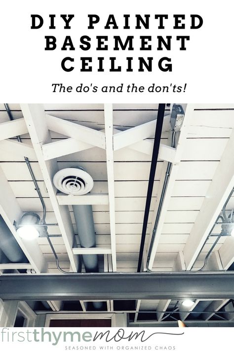 Painted Basement Ceiling, Basement Ceiling Ideas Cheap, Exposed Basement Ceiling, Basement Ceiling Painted, Renovation Plan, Basement Ceiling Options, Basement Gym, Diy Basement, Waterproofing Basement