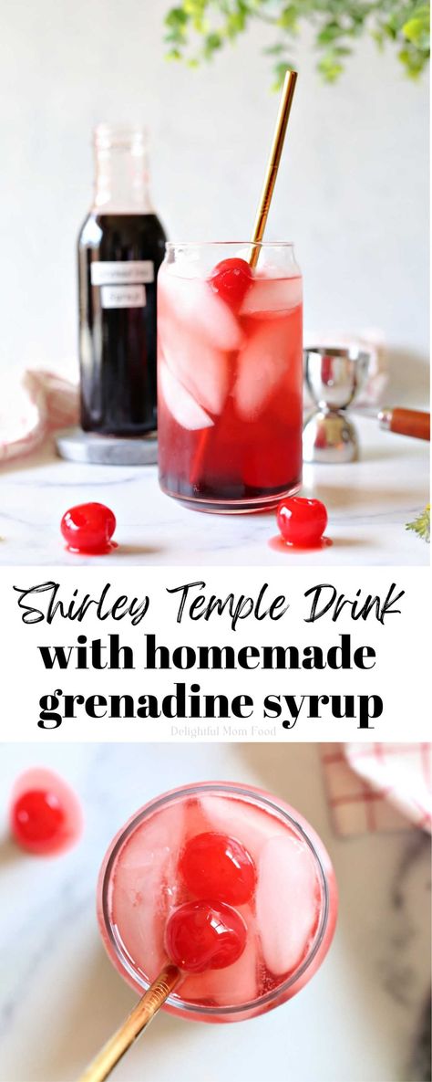 Classic Shirley Temple Drink made with two ingredients! All you need is grenadine syrup and 7Up, Sprite, or Ginger Ale poured over ice for this favorite childhood drink! Healthy Shirley Temple, Shirley Temple Recipe, Ginger Ale Drinks, Autumn Dishes, Shirley Temple Drink, Nonalcoholic Drink, Grenadine Syrup, Healthy Drink Recipes, Different Fruits And Vegetables