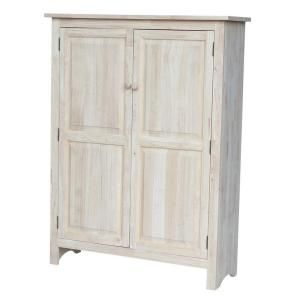 International Concepts 51 in. H Solid Wood Pantry in Unfinished Wood CU-167 at The Home Depot - Mobile Wood Pantry Cabinet, Shaker Pantry, Standing Pantry, Neat Furniture, Jelly Cabinet, Unfinished Wood Furniture, Unfinished Cabinets, Jelly Cupboard, Wood Assembly