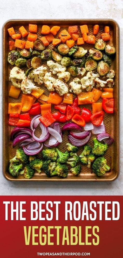 Sharing all of my tips and tricks to make the BEST Roasted Vegetables. Plus, lots of ideas for different flavors, seasonings, and ways to use them up! Best Roasted Vegetables, Roasted Veggies In Oven, Roasted Vegetable Recipes, Vegetable Side Dishes Recipes, Fresh Recipes, Veggie Side Dishes, Sheet Pan Recipes, Vegetable Sides, Veggie Sides