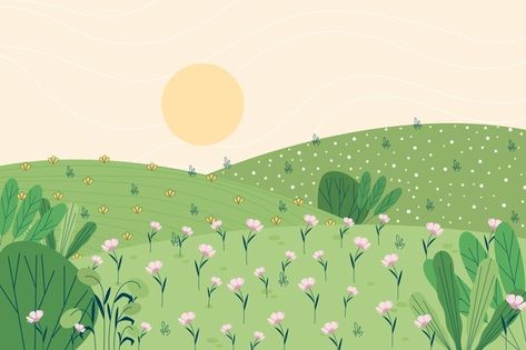 Spring landscape | Free Vector #Freepik #freevector #forest #landscape #spring #environment Soft Wallpaper Landscape, Wallpaper Landscape Laptop Aesthetic, Ipad Cute Wallpapers, Cute Pc Wallpaper, Ipad Wallpaper Landscape, Walpapers Cute, Wallpaper Landscape, Computer Wallpaper Desktop Wallpapers, Cute Laptop Wallpaper