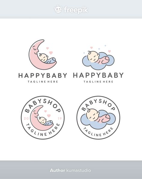 Baby Logo Branding, Sleep Logo, Sp Logo, Baby Logo Design, Logo Baby, Logo Flower, Kids Logo Design, Business Baby, Baby Logo