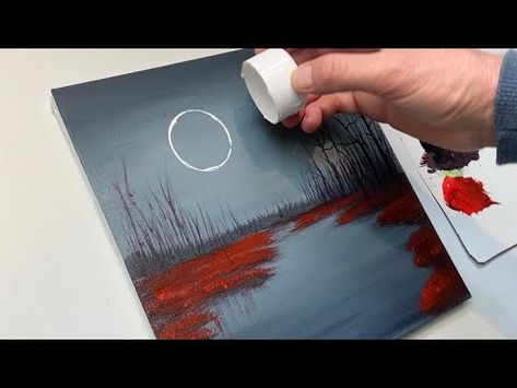 Moon Painting Acrylic, Moon Acrylic Painting, Moon Paintings, Full Moon Painting, Painting For Beginners, Moon Painting, Acrylic Painting For Beginners, Painting Acrylic, Full Moon