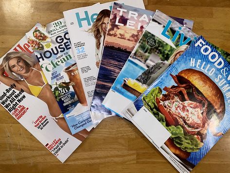 Free Magazines By Mail, Free Magazine Subscriptions, Cheap Stuff, Craftsman Kitchen, Crocs Clog, Hgtv Magazine, Flea Market Flip, Magazine Collage, Free Magazines