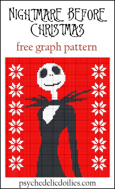 Nightmare Before Christmas Graphghan Free Crochet Pattern. This festive Jack Skellington graph is free to download. #crochetpatterns Nightmare Before Christmas Crochet, Nightmare Before Christmas Blanket, Afghan Crochet Patterns Easy, Granny Square Häkelanleitung, Christmas Crochet Blanket, C2c Crochet Pattern Free, Graph Crochet, Halloween Crochet Patterns, C2c Crochet