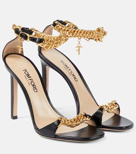 Designer Evening Shoes | Mytheresa Tom Ford Heels, Tom Ford Leather, Black Toms, Heels Brown, Leather Thong Sandals, Boot Jewelry, Brown Leather Sandals, Buckle Sandals, Evening Shoes