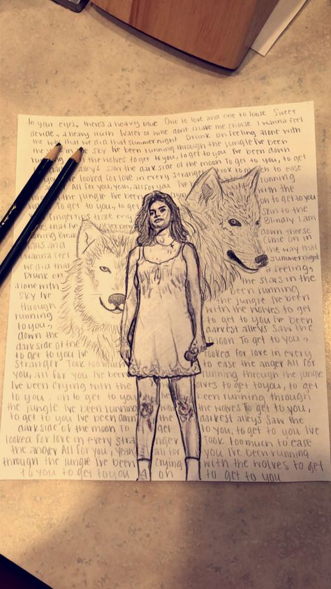 Selena Gomez Wolves, Wolves Drawing, Selena Gomez Drawing, Selena Gomez Album, Selena Gomez Cute, Wolf Drawing, Burning Man Festival, Celebrity Drawings, Arte Sketchbook