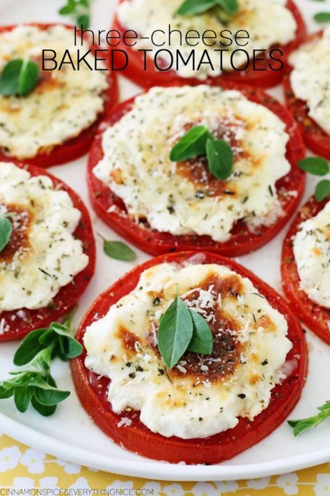 30 Brilliant Fresh Tomato Recipes for Using Your Garden Bounty Avo Recipes, Wls Recipes, Tomato Dishes, Fresh Tomato Recipes, Sliced Tomatoes, Cheese Baked, Baked Tomatoes, Romano Cheese, Food Advertising