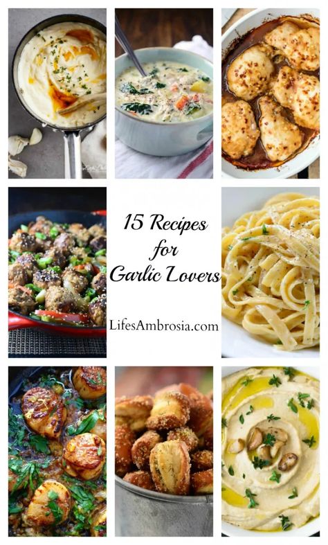 15 Recipes for Garlic Lovers Pork Egg Roll Recipes, Pulled Pork Egg Rolls, Easy Slow Cooker Meatballs, Roasted Garlic Recipe, Fettuccine Recipes, Pepper Steak Recipe, Quick Side Dishes, Rice Side Dishes, Egg Roll Recipes