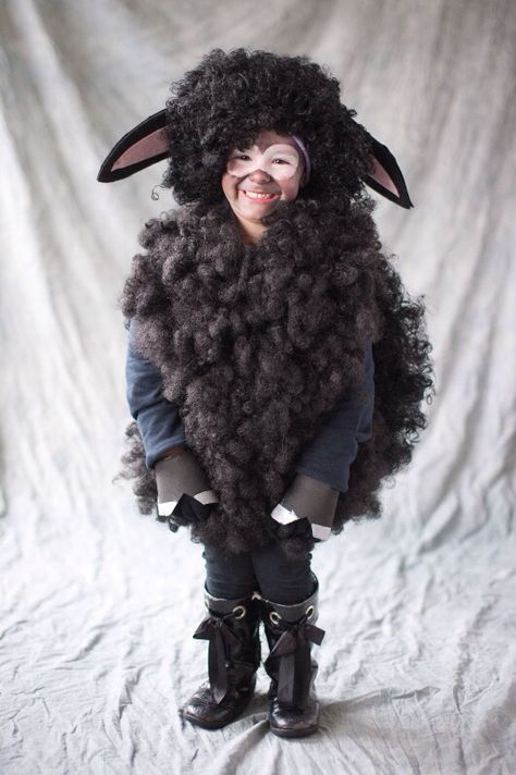 Awesome black sheep Black Sheep Costume, Baby Sheep Costume, Sheep Outfit, Diy Sheep Costume, Sheep Costume, Lamb Costume, Sheep Costumes, Costumes For Work, Nativity Costumes