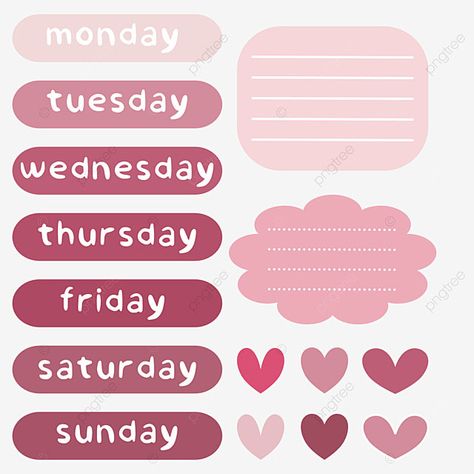 pink shade daily planner stickers Digital Planner Stickers Pink, Pink Goodnotes Stickers, Pink Design For Journal, Goodnotes Stickers Pink, Pink Printable Stickers For Journal, Good Notes Stickers Free Download, Pink Journal Stickers, Good Notes Stickers Png, Planner Sticker Ideas