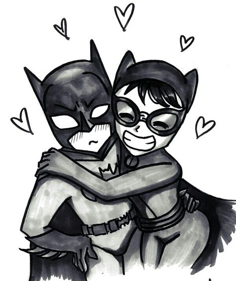 What a couple. Catwoman Drawing, Superman Fanart, Futurama Tattoo, Cute Batman, Batman Comic Wallpaper, Batman Love, Batman Cartoon, Batman Catwoman, Catwoman Comic