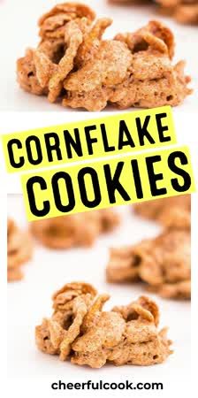 Crispy, crunchy Cornflake Cookies are a true family favorite. This 5-ingredient cookie recipe is quick and easy to make and bake. Super Easy Cornflake Cookie Recipe | Easy Christmas Cookie Recipe #cheerfulcook #baking #recipe #cornflakes #5ingredients https://cheerfulcook.com/cornflake-cookies/ Cornflake Biscuits, Cornflake Cookies Recipe, 4 Ingredient Cookies, Baked Apple Dessert, Cornflake Cookies, American Comfort Food, Homemade Sugar Cookies, Brittle Recipes, Christmas Cookie Recipe