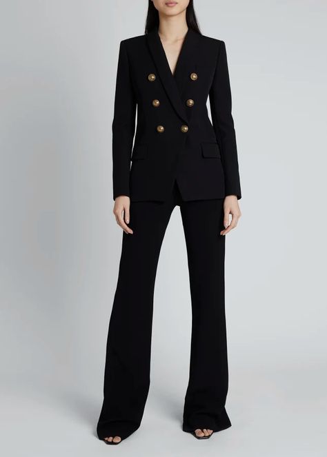 B5KD1 Balmain Oversized Wool Double-Breasted Jacket Graduation Outfits For Women, Balmain Jacket, Balmain Blazer, Chic Blazer, Women Blazer, Pantsuits For Women, Graduation Outfit, Dressed To Kill, Double Breasted Jacket