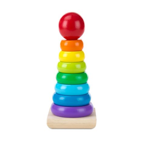 Rainbow Stacking Toy, Rainbow Stacker, Stacker Toy, Shape Games, Wooden Rainbow, Melissa And Doug, Melissa & Doug, Stacking Toys, Developmental Toys