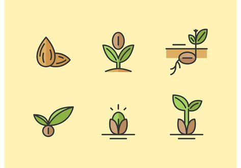 Seed Vector Icon Pack Planting Lemon Seeds, Avocado Plant From Seed, Seed Illustration, Plant App, Seed Bead Bracelet Patterns, Plant Icon, Avocado Seed, Mark 4, Plant Growing