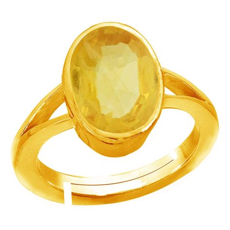 Pukhraj Stone, September Birthstone Rings, Yellow Sapphire Rings, Sapphire Pendant, Jewelry Making Charms, Ring For Men, September Birthstone, Sapphire Stone, Plated Ring