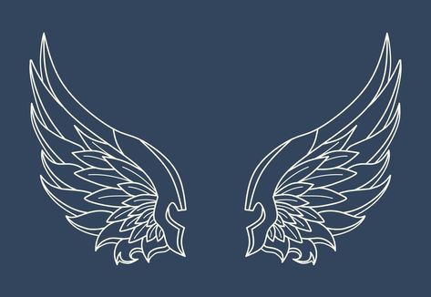 Line art wing tattoo vector design Wings Line Art, Logo Wings, Tattoo Vector, Wing Tattoo, Flowers Paper, Wings Logo, Handmade Flowers Paper, Line Art Design, Wings Design