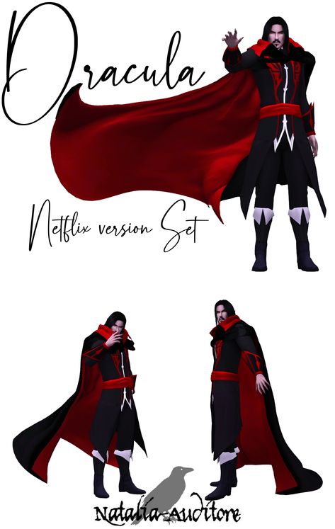 Sims4 Supernatural Cc, Sims 4 Castlevania, Castlevania Sims 4 Cc, Sims 4 Vampire Clothes, Sims 4 Horror Cc, Body Turnaround, Dracula Castlevania, Vampire Dress, Vampire Clothes