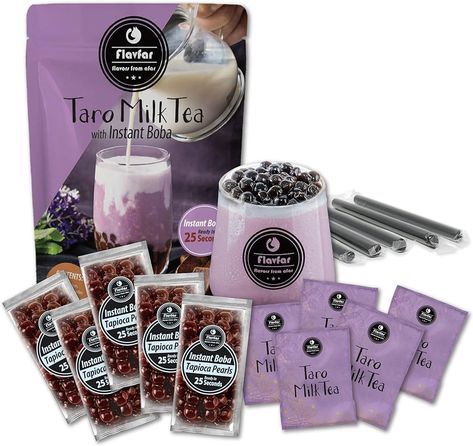 Flavfar Instant Boba Bubble Pearl Taro Milk Tea Kit with Authentic Brown Sugar Tapioca Boba, Ready in 25 Seconds | The Best Bubble Tea Kit with Boba Jelly Straws for Gifting, Home, and Outdoor Enjoyment - 5 Servings : Amazon.ca: Music