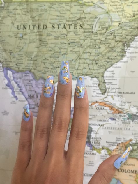 Polygel nails inspired by a world map Map Nails, Nails Polygel, Topographical Map, Nails Inspired, Nails Today, Nail Pictures, Polygel Nails, Nails Nails, Fun Nails