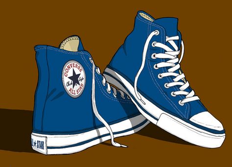 Converse All Stars Trainers illustration by Erlen Masson, via Flickr Zapatillas All Star, Converse Drawing, Tenis Converse, Sneakers Illustration, Star Illustration, Converse All Stars, Shoes Illustration, All Star Shoes, Sneaker Art