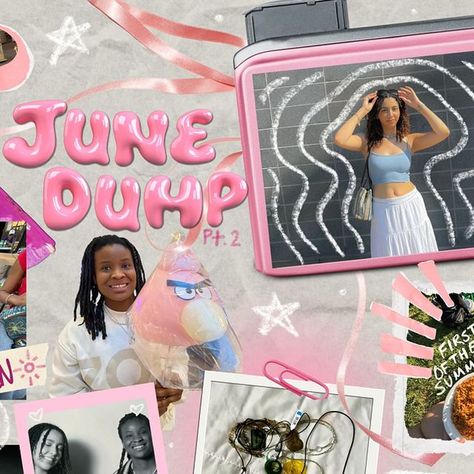 @srahstrr on Instagram: "JUNE PT 2 💗🌸💘🎀👙🍬🩷  - Took so long to make bc I tried to work on too many things at once. This is June so excited to do July !!! -  scrapbook collage journaling journal stickers scrapbooking photo diary picture diary pink" Online Scrapbook Ideas, Digital Diary Instagram, Insta Collage, Diary Collage, Instagram Scrapbook, Collage Journaling, Scratch Book, Picture Diary, Scrapbook Collage