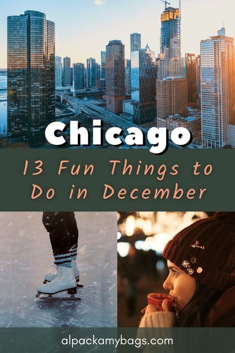 13 Fun Things to do in Chicago in December Chicago In December, Winter Travel Ideas, Chicago Must See, Chicago In Winter, Visiting Chicago, December Travel, Christmas Travel Destinations, Chicago Travel Guide, Chicago Things To Do