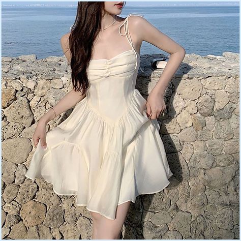 Cute Dresses Fancy Short, Light Dress Aesthetic, White Pretty Dress, Cottagecore Short Dresses, Short Aesthetic Dress, Ethereal Mini Dress, Simple Fairy Dress, Cute White Dresses Casual, Short Cute Dresses Casual