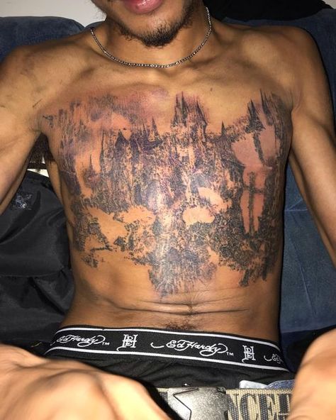 Uli Tattoo, Black Men Chest Tattoos, White Ink Tattoo On Dark Skin, Tattoos Black Men, Black Skin Tattoo, Chest Tattoo Men Ideas, Tatted Guys, Tattoos Arm, Type Tattoo