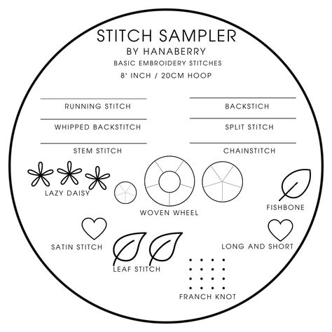 Basic Embroidery Stitches Template, Embroidery Patterns Letters Templates, Embroidery Hoop Art Diy, Basic Hand Embroidery Stitches, Hand Embroidery Patterns Free, Simple Hand Embroidery Patterns, Magic Hands, Embroidery Sampler, Embroidery Template