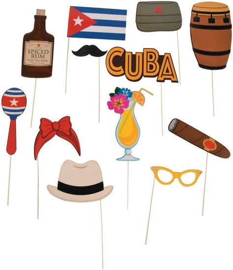 Cuban Party Theme, Havana Theme Party, Havana Nights Party Theme, Havana Nights Theme, Havana Party, Cuban Party, Photo Stick, Havana Nights Party, Party Photo Booth Props